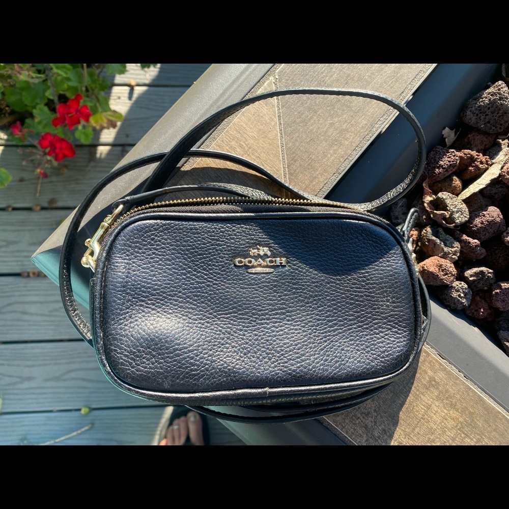 COACH Small Black Crossbody Bag. Removable Strap